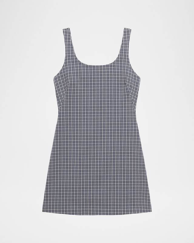 Plaid Scoop-Neck Mini Dress